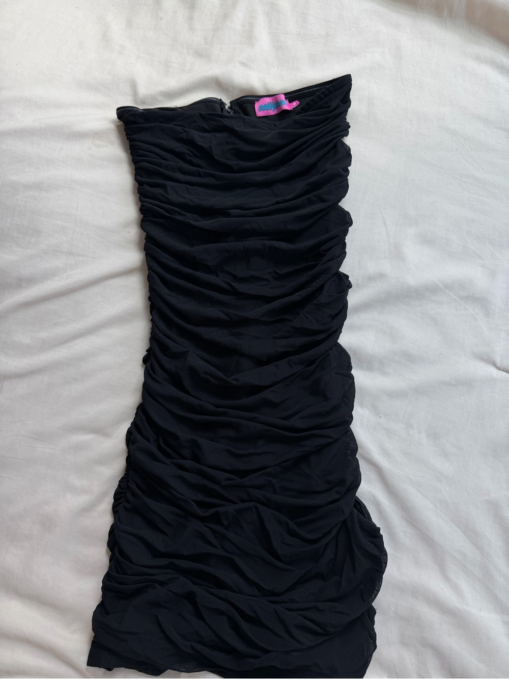 Edikted Ruched Mini Dress Strapless - Picture 3 of 4